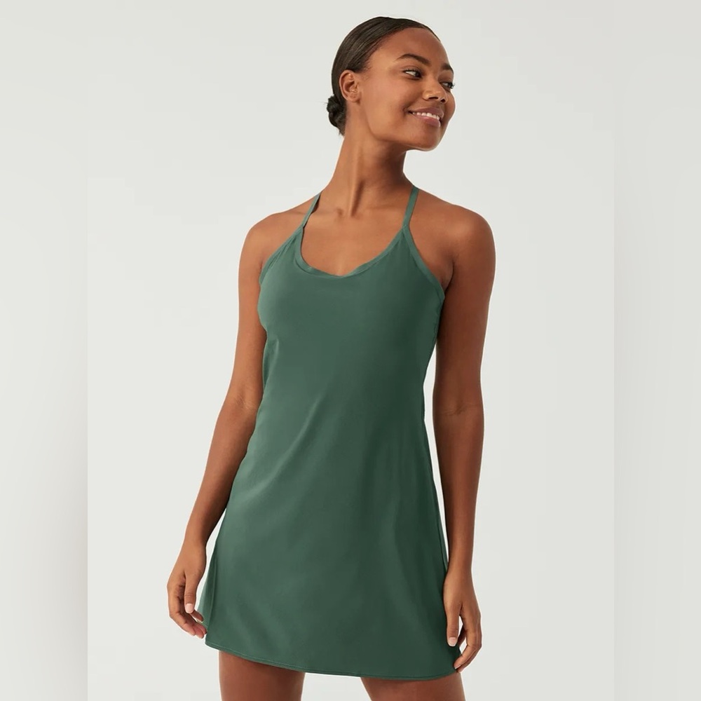 Outdoor Voices The Exercise Dress Evergreen Tank Dress Built in Shorts XL 485
